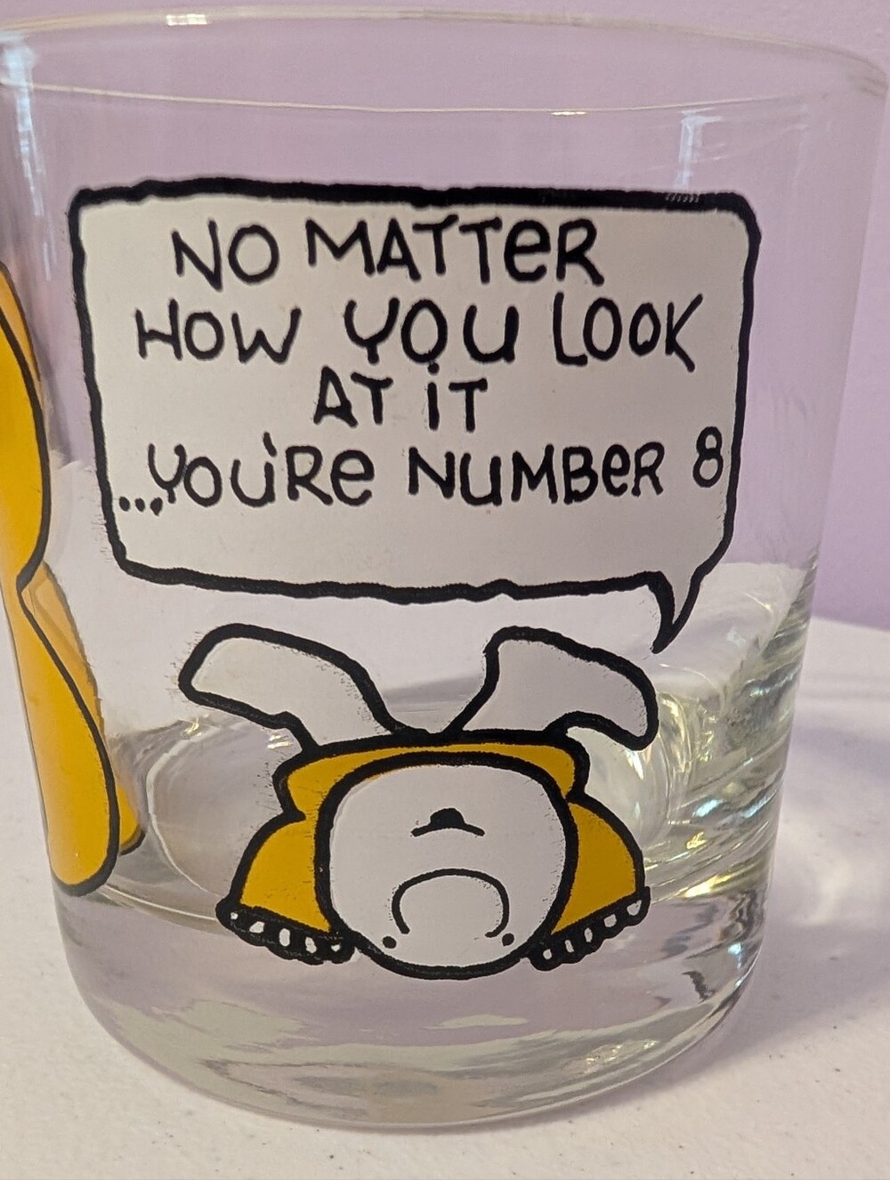 Vintage Ziggy #8 Eight Lowball Whisky Glass 1977 by Tom Wilson